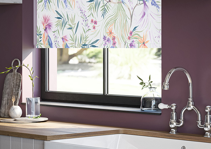 Birds of Paradise, White - Roller Blind - Image 5